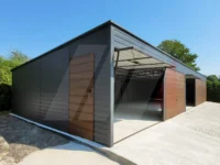 Garaż blaszany pięciostanowiskowy grafit 15m x 6m spad do tyłu - Image 2