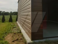 Garaż blaszany orzech spad do tyłu 3.5m x 5m brama uchylna