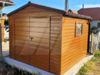 Domek ogrodowy dwuspadowy złoty dąb 3m x 4m blachodachówka