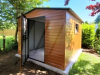 Domek ogrodowy narzędziowy dwuspadowy złoty dąb 2.5m x 4m