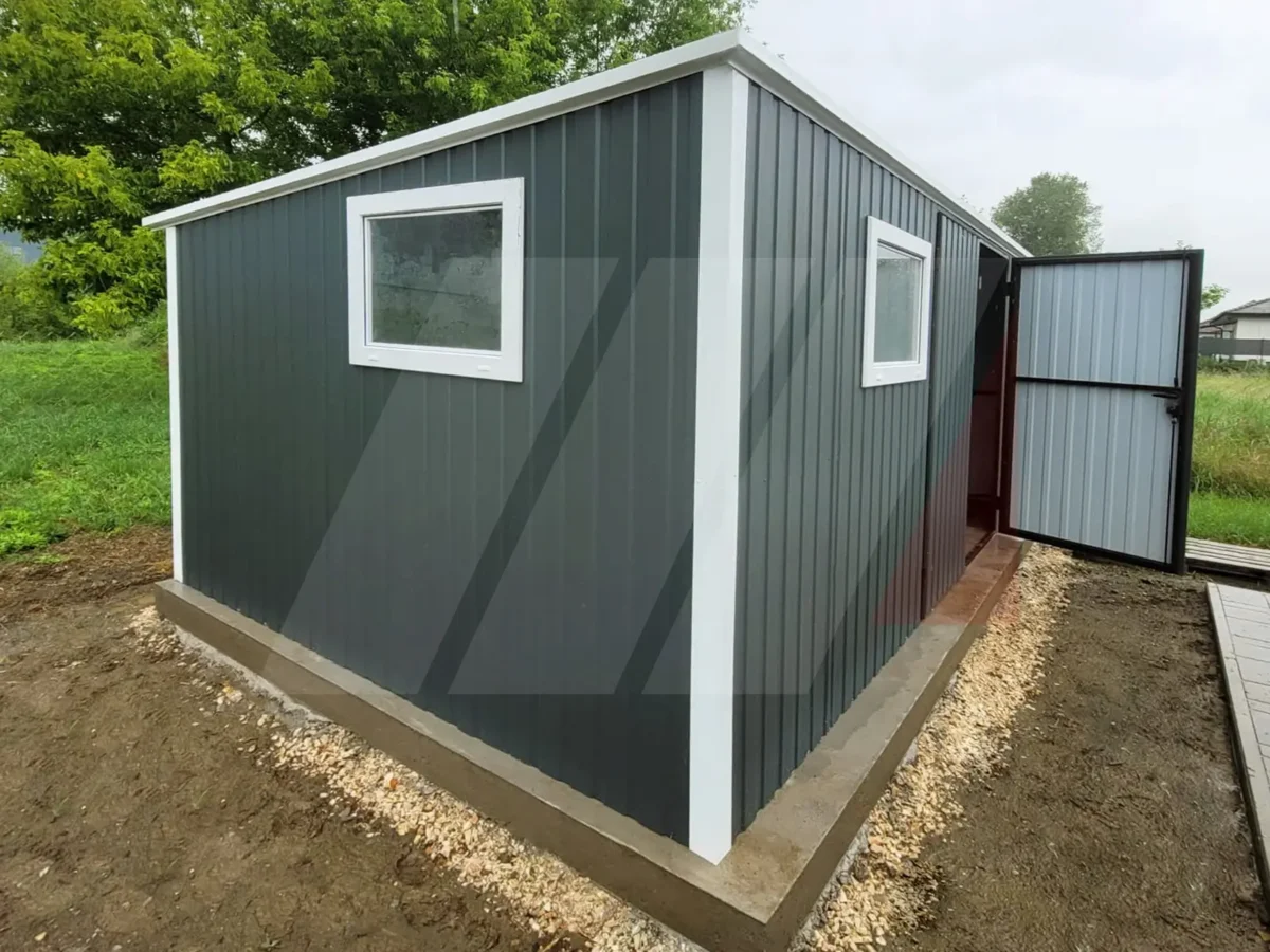 Domek ogrodowy narzędziowy grafit 5m x 3m spad dachu do tyłu