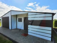 Garaż blaszany biały 9m x 6m pomieszczenie gosp. 2m x 6m