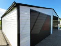 Garaż blaszany biały 9m x 6m pomieszczenie gosp. 2m x 6m