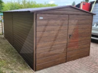 Garaż blaszany dwuspadowy 3m x 5m brama dwuskrzydłowa