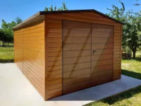 Garaż blaszany dwuspadowy 4m x 6m brama dwuskrzydłowa
