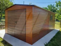 Garaż blaszany dwuspadowy 4m x 6m brama dwuskrzydłowa
