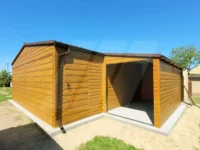 Garaż blaszany dwustanowiskowy 6m x 6m plus wiata 2m x 4m
