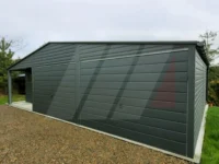 Garaż blaszany dwustanowiskowy z wnęką 9m x 6m grafit