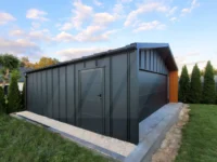 Garaż Premium Grafit 7m x 7m z bramą segmentową, okna i lamel - obrazek 13
