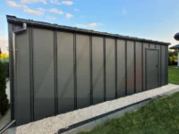 Garaż Premium Grafit 7m x 7m z bramą segmentową, okna i lamel - obrazek 11