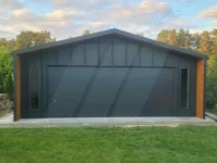 Garaż Premium Grafit 7m x 7m z bramą segmentową, okna i lamel - obrazek 9
