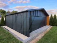 Garaż Premium Grafit 7m x 7m z bramą segmentową, okna i lamel - obrazek 3